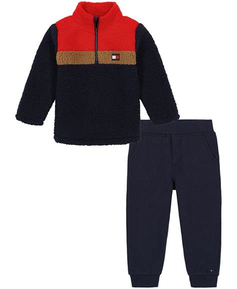 colorblock 1 4 zip pullover tommy hilfiger|Tommy Hilfiger Baby Boys Sherpa Colorblock 1/4 Zip Pullover .